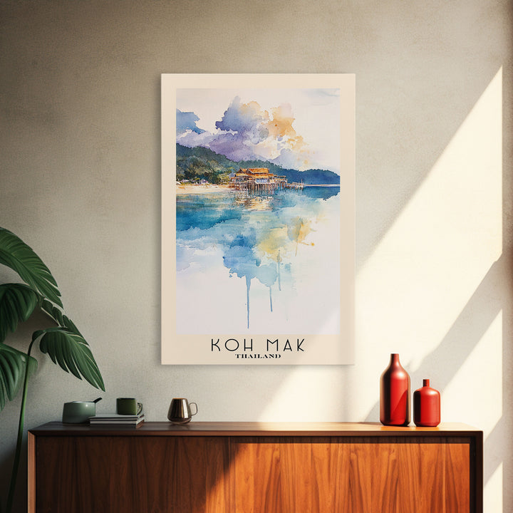 Koh Mak, Thailand Watercolor Print, Vacation Gift, Thailand Wall Art, Vacation Wall Art, Vacatation Memories, Beach Decor, Beach Or Lakehouse Art