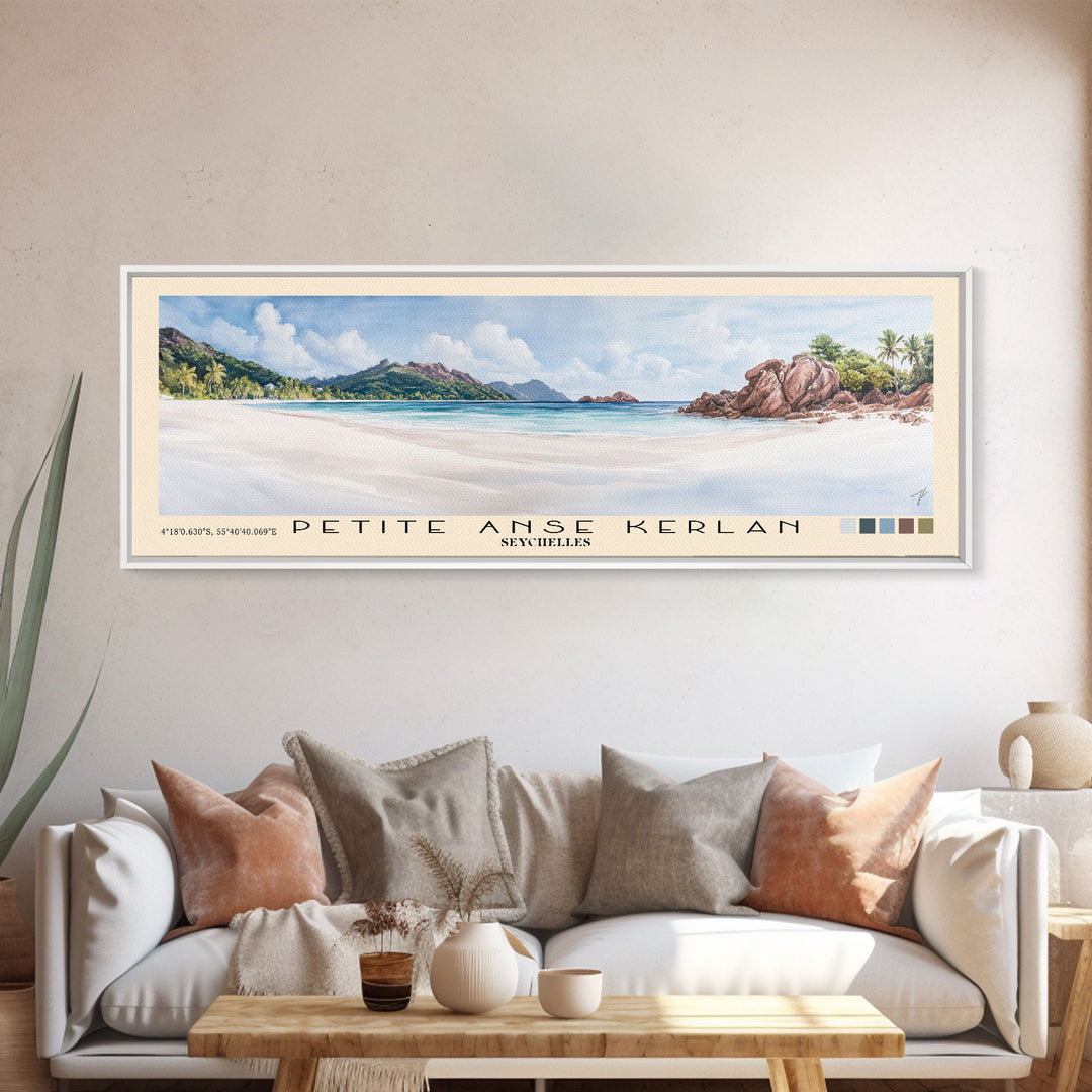 Petite Anse Kerlan, Seychelles Watercolor Print, Vacation Gift, Seychelles Wall Art, Beach Painting, Beach Decor, Beach Or Lakehouse Art