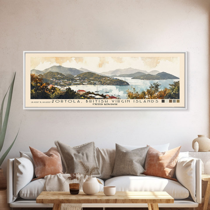 Tortola, British Virgin Islands , United Kingdom Watercolor Print, Vacation Gift, United Kingdom Wall Art, Beach Painting, Beach Decor, Beach Or Lakehouse Art