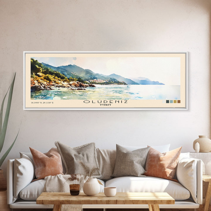 Ölüdeniz, Turkey Watercolor Print, Vacation Gift, Turkey Wall Art, Beach Painting, Beach Decor, Beach Or Lakehouse Art