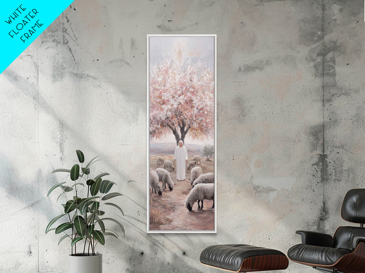 Blossoms Of Grace – Framed Canvas Print – Christian Wall Art – Jesus Painting – Christian Art Canvas – Tall Narrow Wall Art