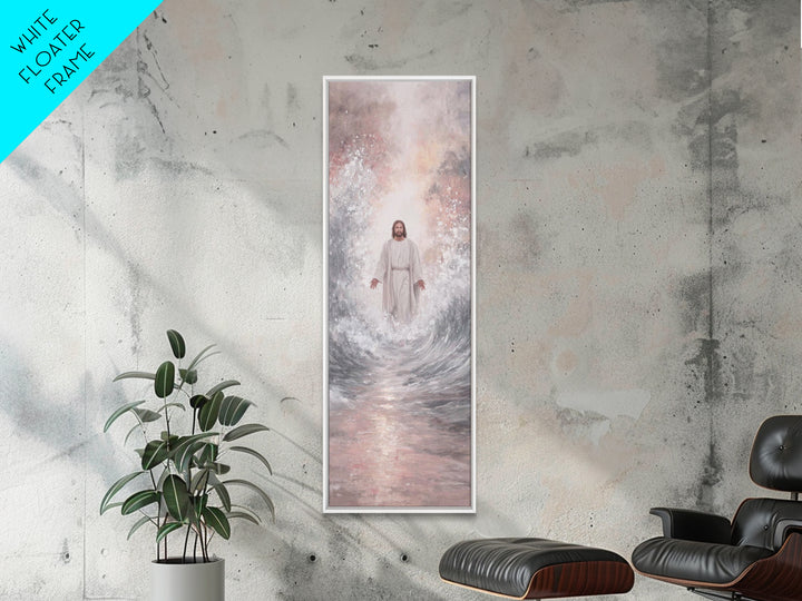 Rising Dawn Light | Framed Canvas Print | Tall Narrow Wall Art | Christian Art Canvas | Jesus Painting | Christian Wall Art