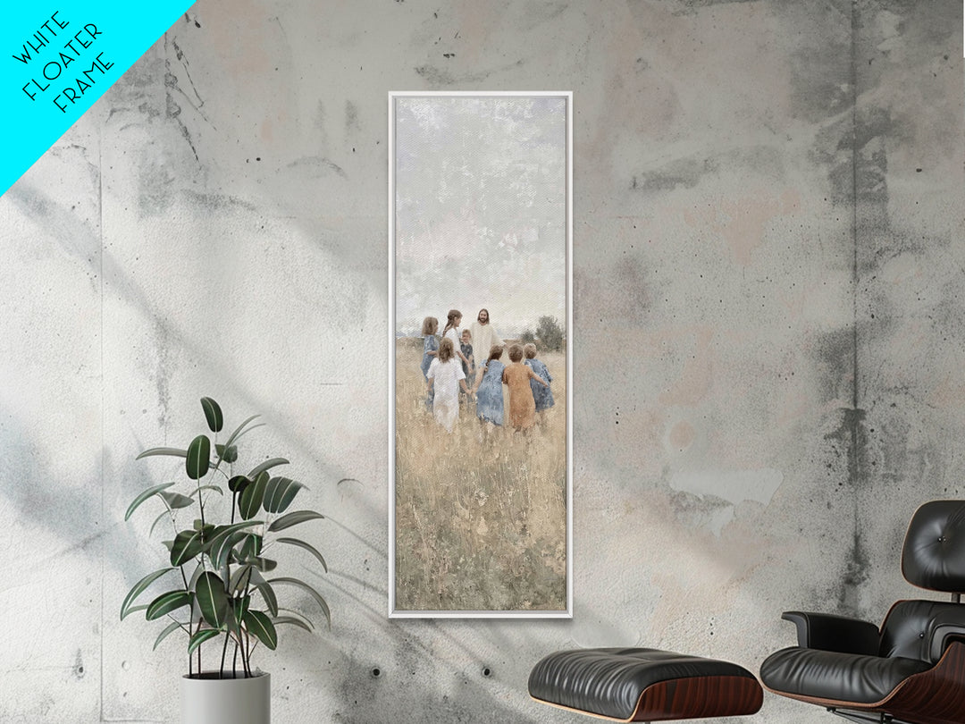 Gentle Morning Grace – Framed Canvas Print – Narrow Art – Christian Art Canvas – Christmas Art – Jesus Painting – Christian Wall Art