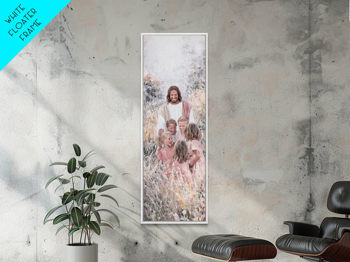 Children Of Hope | Framed Canvas Print | Tall Skinny Art Print | Christian Wall Art | Christmas Art | Christian Art Canvas | Jesus Painting