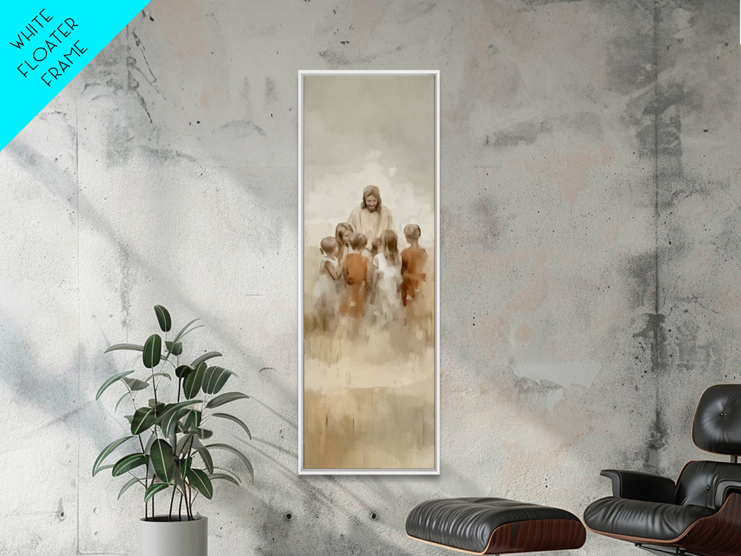 Gathering Of Joy – Framed Canvas Print – Skinny Art – Christian Art Canvas – Jesus Painting – Christmas Art – Christian Wall Art