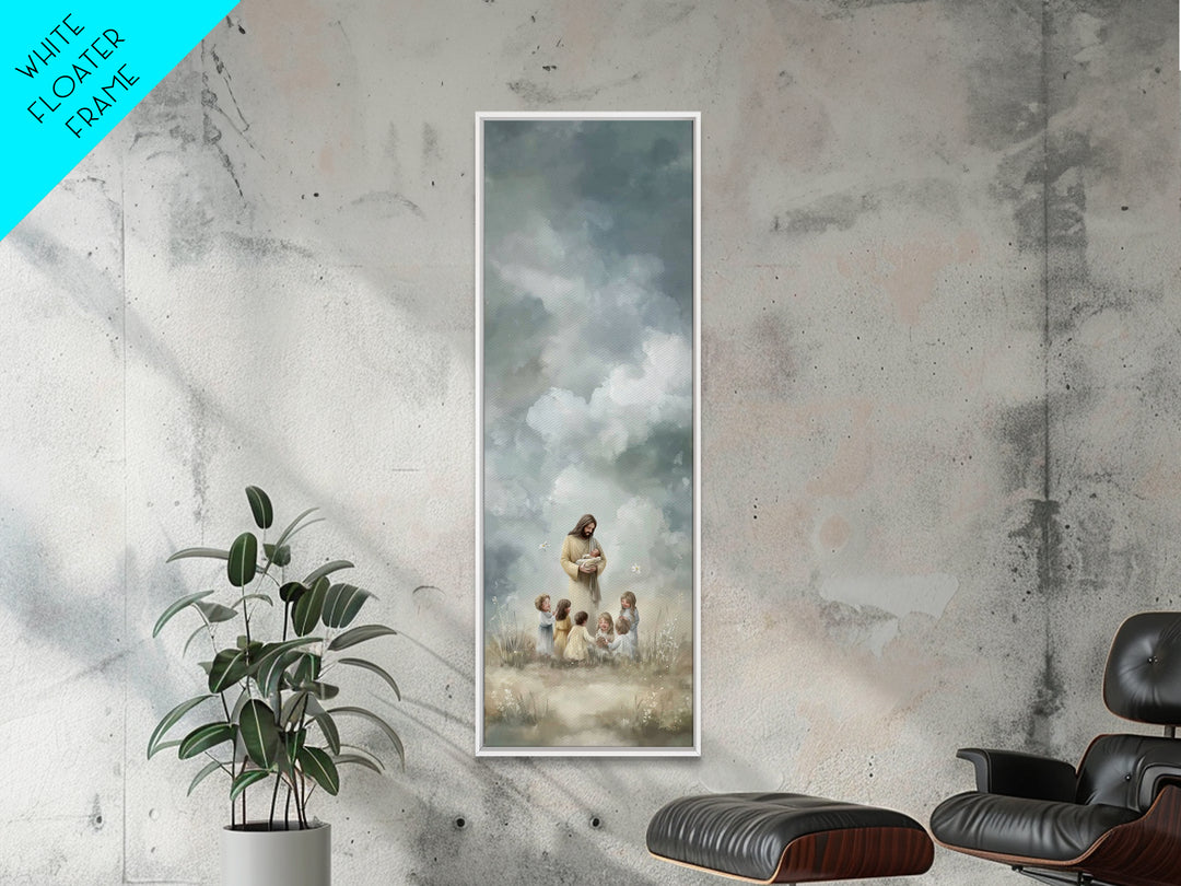 Radiant Garden Grace – Framed Canvas Print – Skinny Art – Jesus Painting – Christian Christmas Art – Christian Art Canvas – Christian Wall