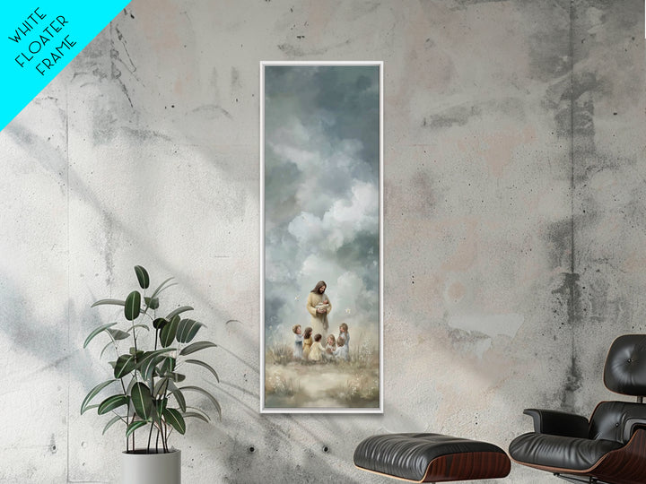 Radiant Garden Grace – Framed Canvas Print – Skinny Art – Jesus Painting – Christian Christmas Art – Christian Art Canvas – Christian Wall