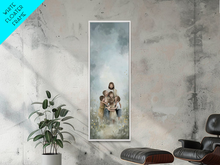 Clouds Of Mercy, Framed Canvas Print, Tall Narrow Wall Art, Christian Christmas Art, Christian Art Canvas, Jesus Painting, Christian Wall A