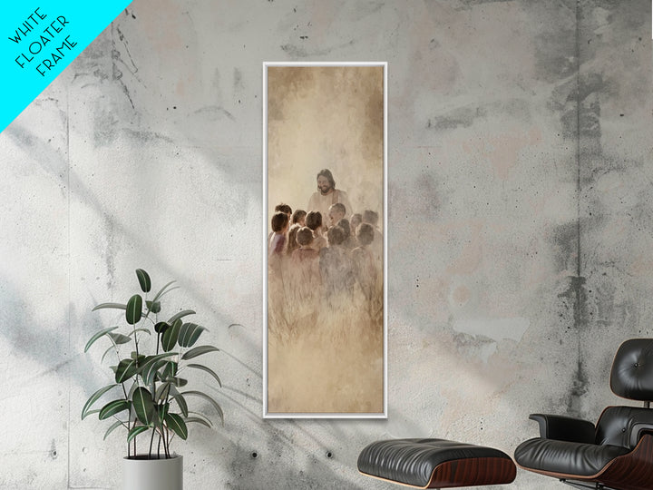 Fields Of Mercy – Framed Canvas Print – Tall Skinny Art Print – Christian Wall Art – Jesus Painting – Christian Art Canvas – Christian Deco
