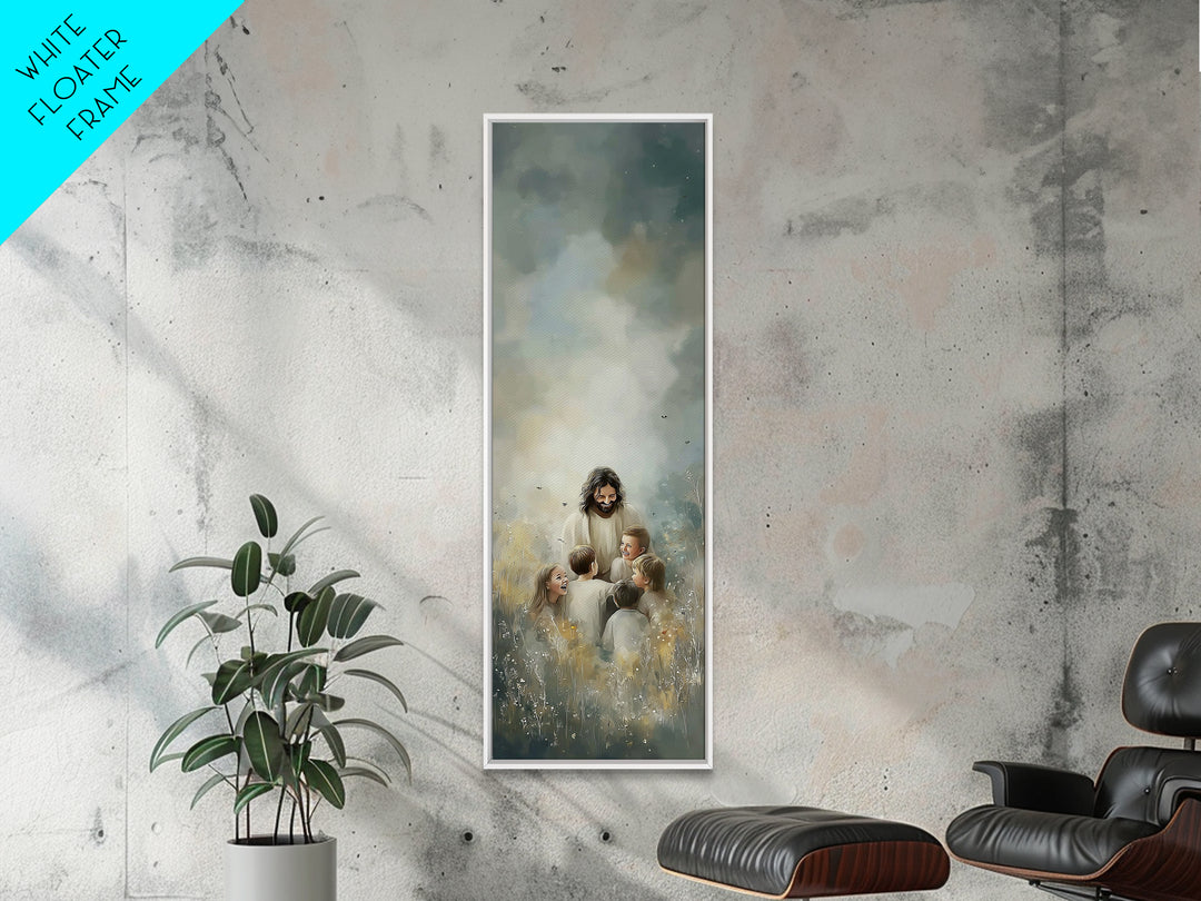Heaven’s Gentle Joy | Framed Canvas Print | Skinny Art | Christian Art Canvas | Jesus Painting | Christian Wall Art | Christian Gift Ideas