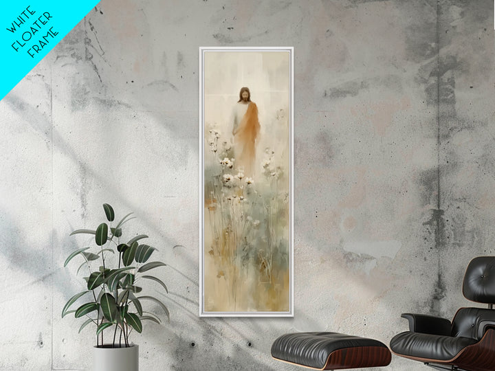 Eternal Bloom, Framed Canvas Print, Tall Narrow Wall Art, Christian Art, Jesus Painting, Christian Wall Art, Christian Art Canvas