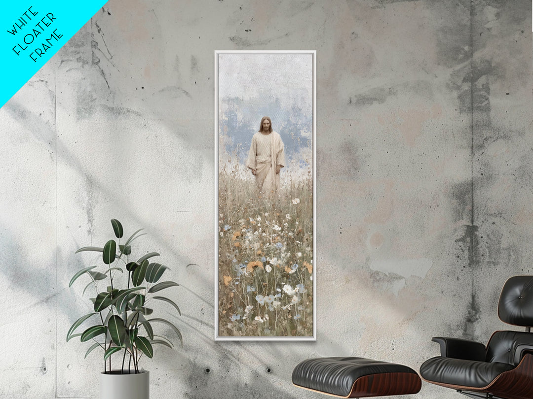 Walking In Hope – Framed Canvas Print – Skinny Art – Christian Art Canvas – Jesus Painting – Christian Wall Art – Christian Gift Ideas