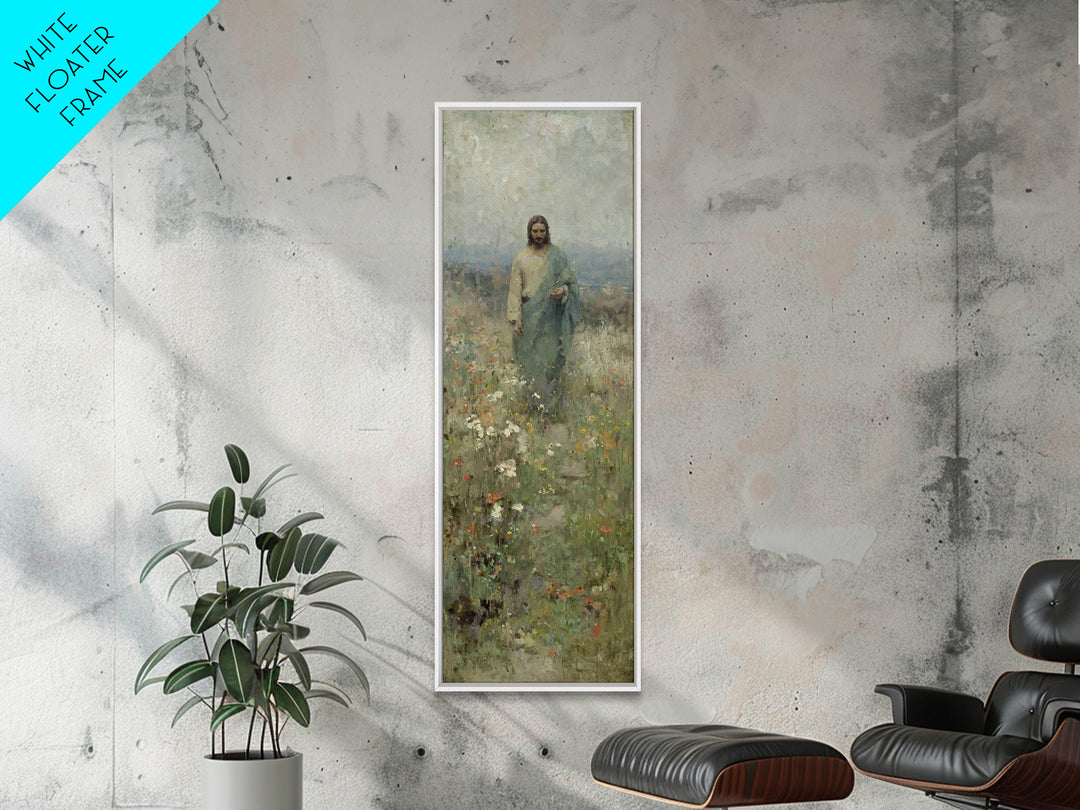 Peaceful Shepherd – Framed Canvas Print – Narrow Art – Christian Wall Art – Jesus Painting – Christian Art Canvas – Christian Decor