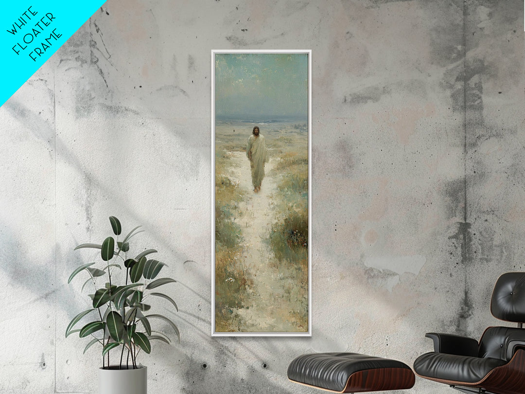 Desert Path Light – Framed Canvas Print – Tall Narrow Wall Art – Christian Wall Art – Jesus Painting – Christian Art Canvas – Christian Dec