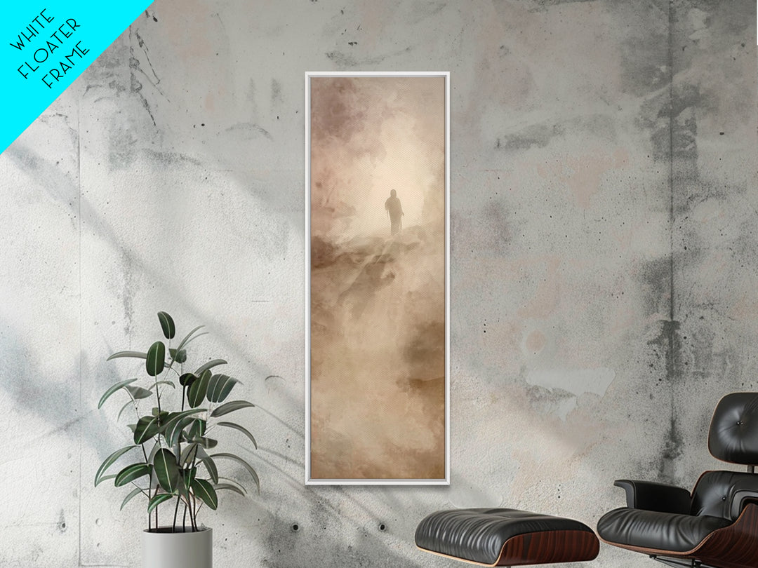 Silent Ascension | Framed Canvas Print | Tall Narrow Wall Art | Christian Art Canvas | Christian Wall Art | Jesus Painting
