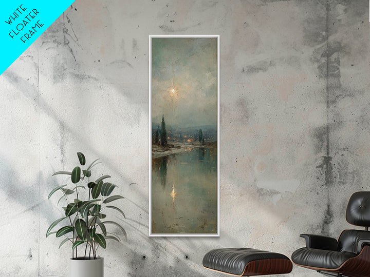 Star of Peace - Framed Canvas Print - Tall Skinny Art Print - Christian Wall Art - Christian Art - Christmas Art - Christian Christmas