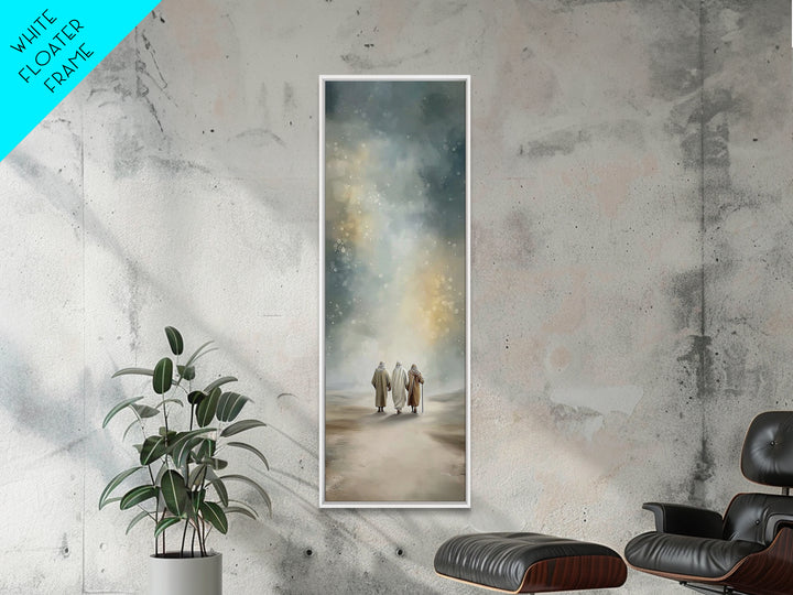 Heavenly Footsteps – Framed Canvas Print – Christian Art Canvas – Christian Wall Art – Modern Christian Art – Skinny Art – Christian Christ