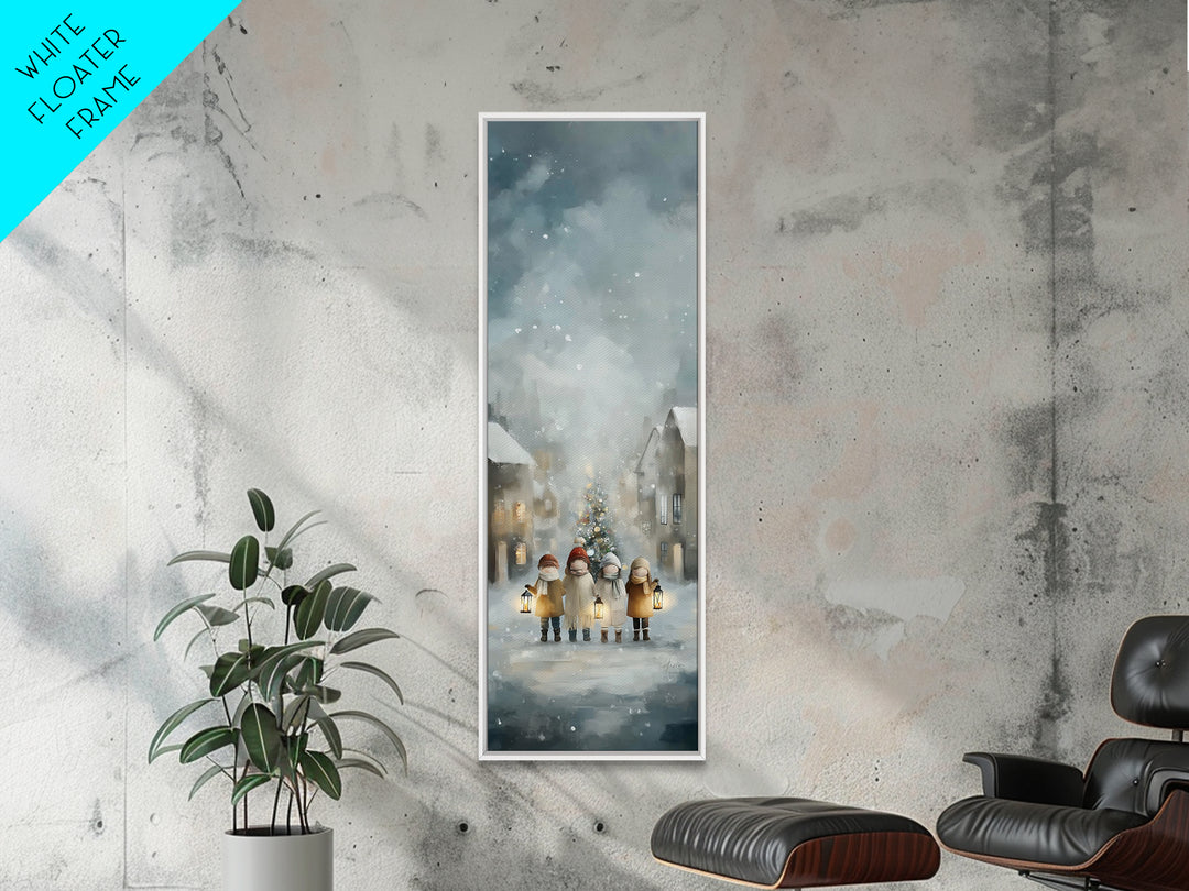 Winter Lantern Joy – Framed Canvas Print – Christmas Wall Art – Christian Christmas Art – Christian Art Canvas – Narrow Art – Christian Dec