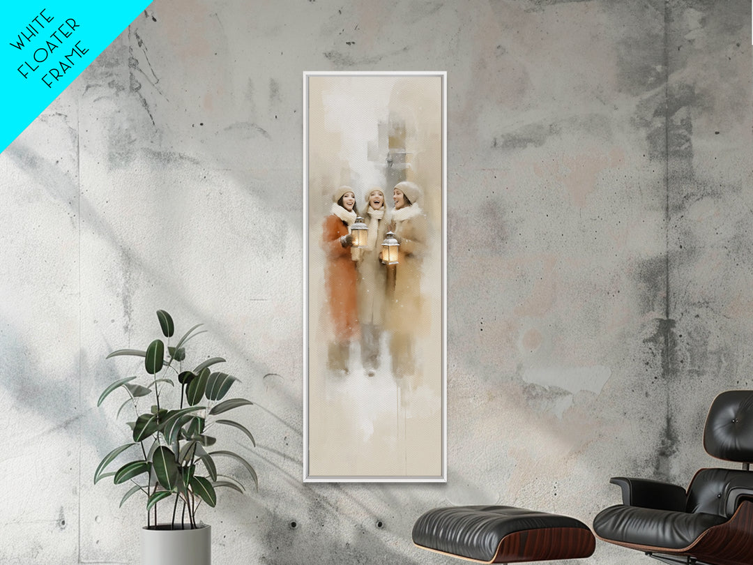 Soft Snow Choir – Framed Canvas Print – Christian Wall Art – Christmas Art Canvas – Christian Christmas Art – Tall Narrow Wall Art – Christ