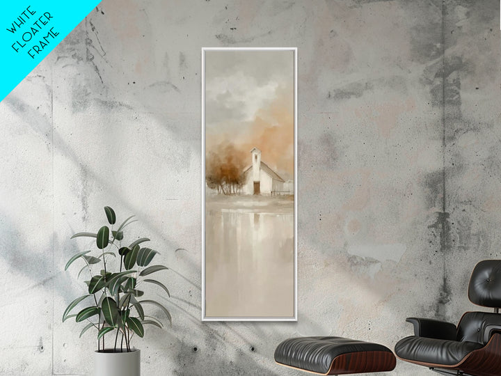 Autumn Chapel Grace – Framed Canvas Print – Christian Art Canvas – Modern Christian Art – Christian Wall Art – Tall Skinny Art Print – Chri