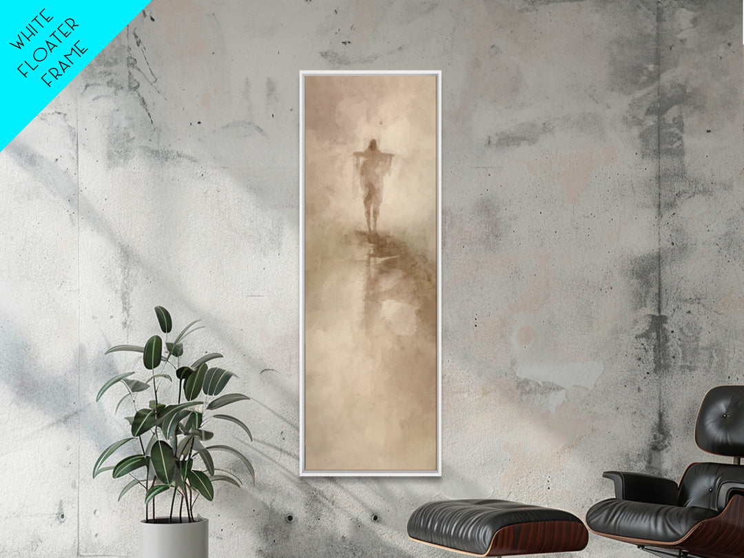 Path Of Mercy, Framed Canvas Print, Christian Wall Art, Jesus Painting, Narrow Art, Christian Christmas Art, Modern Christian Art