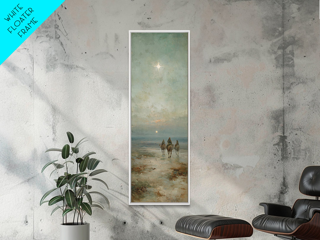 Desert Star Rising – Framed Canvas Print – Christian Art Canvas – Tall Narrow Wall Art – Christmas Art Prints – Christian Wall Art – Moody