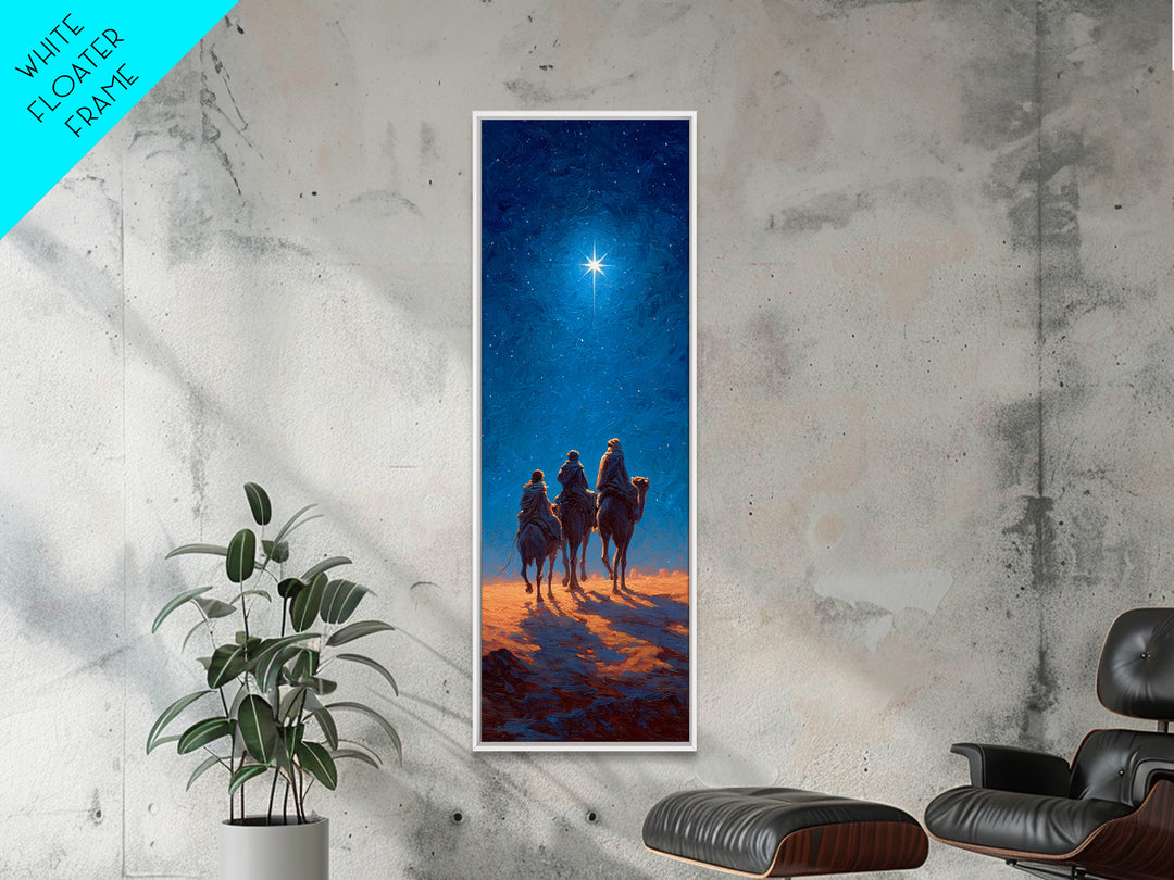 Midnight Caravan | Framed Canvas Print | Christian Wall Art | Tall Skinny Art Print | Christian Christmas Art | Christian Art Canvas | Vint
