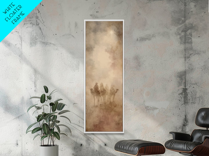 Bethlehem Star Path, Framed Canvas Print, Christian Art Canvas, Tall Skinny Art Print, Christian Christmas Art, Christian Wall Art, Vintage