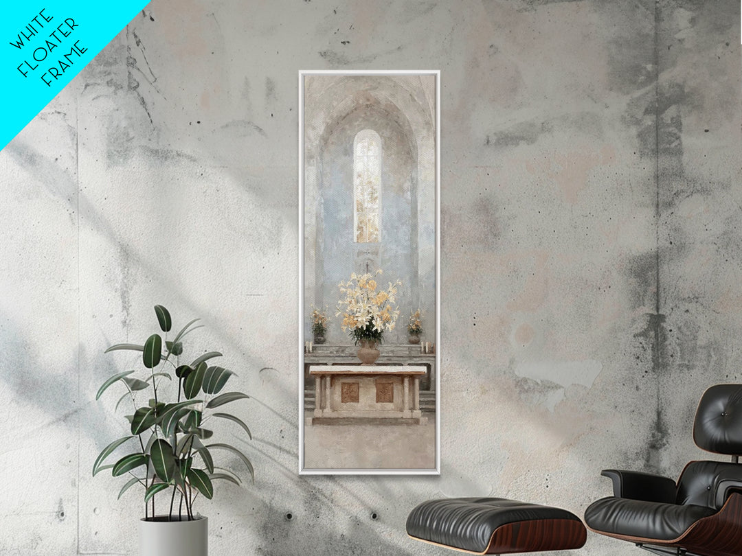 Sacred Stillness - Framed Canvas Print - Tall Skinny Art Print - Christian Art Canvas - Christian Wall Art - Christian Art - Christian Gift