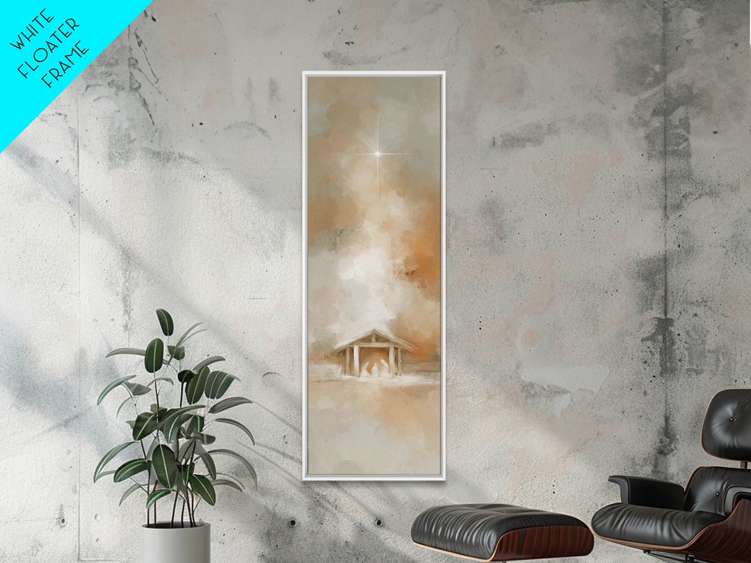 Star Of Bethlehem – Framed Canvas Print – Tall Narrow Wall Art – Christian Christmas Art – Christian Art Canvas – Christmas Wall Art – Chri