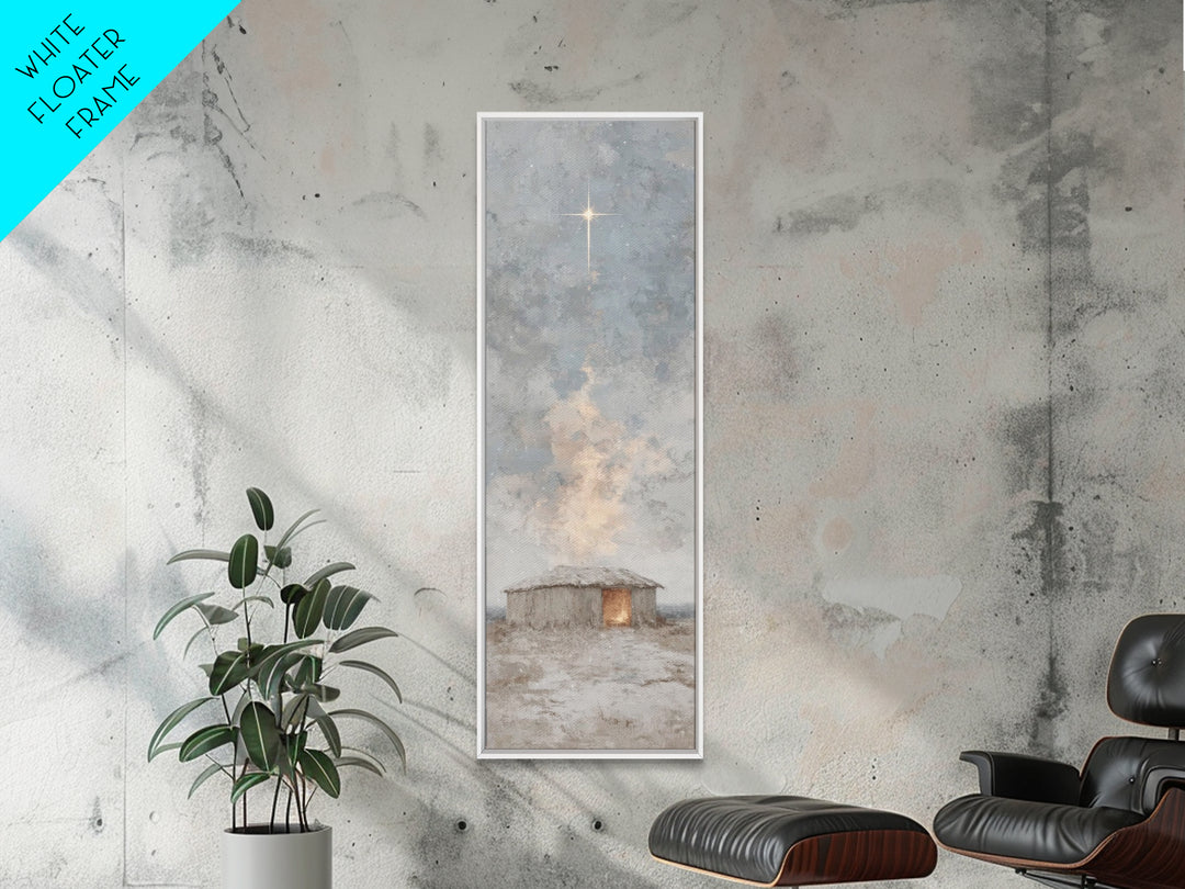 Guiding Winter Star | Framed Canvas Print | Narrow Art | Christian Christmas Art | Christmas Art Work | Christian Wall Art | Christian Art
