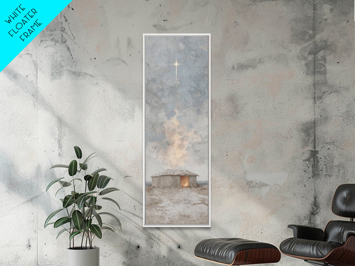 Guiding Winter Star | Framed Canvas Print | Narrow Art | Christian Christmas Art | Christmas Art Work | Christian Wall Art | Christian Art
