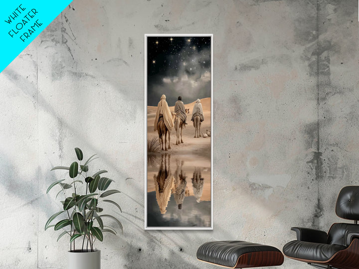 Soft Horizon Riders | Framed Canvas Print | Christian Wall Art | Jesus Painting | Narrow Art | Christian Art Canvas | Christmas Art