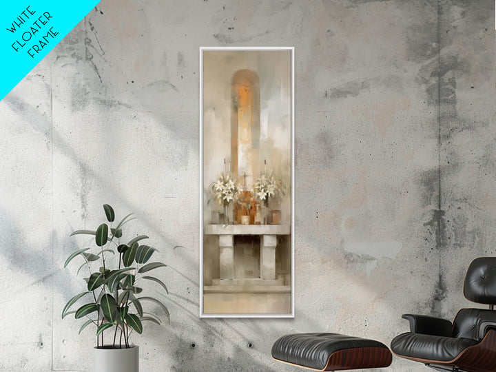 Sacred Altar Light – Framed Canvas Print – Tall Narrow Wall Art – Christian Art Canvas – Christian Wall Art – Christian Art – Christian Dec
