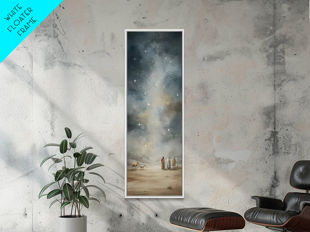 Starry Night Promise – Framed Canvas Print – Christian Wall Art – Christian Art Canvas – Christmas Art – Narrow Art – Christian Christmas
