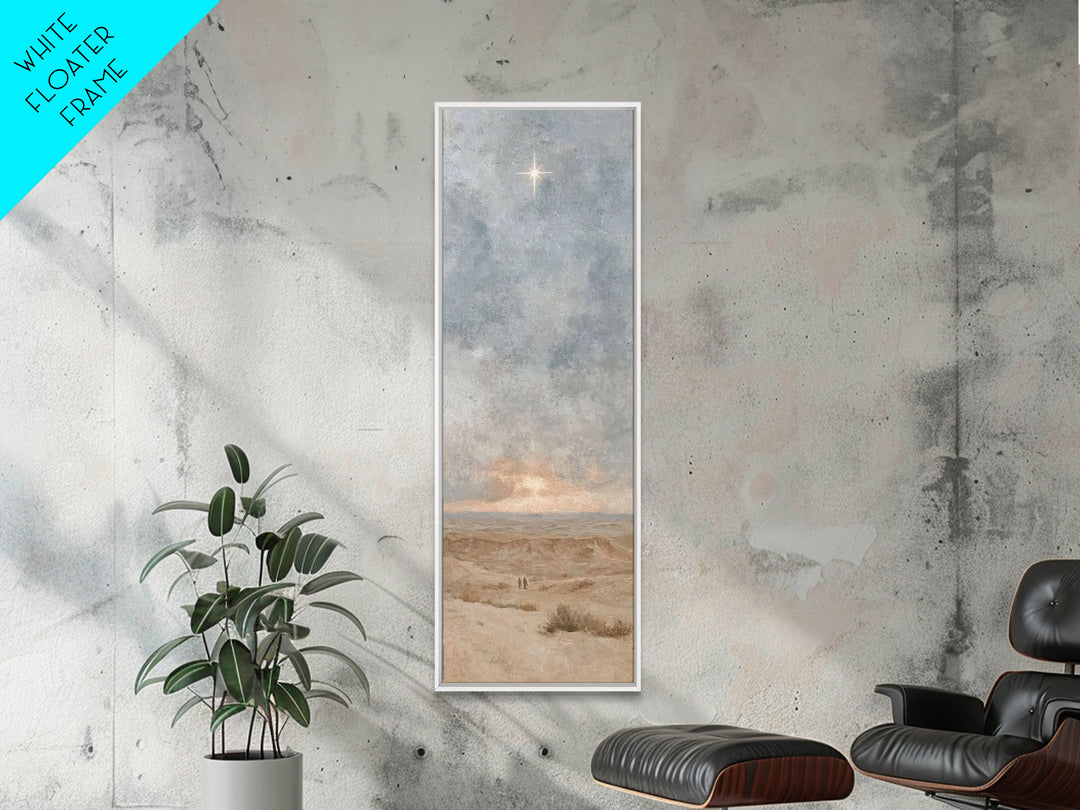Horizon Star Peace, Framed Canvas Print, Christian Christmas Art, Christian Wall Art, Narrow Art, Christian Art Canvas, Christmas Wall Art
