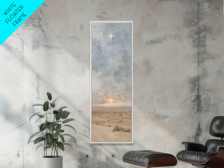 Horizon Star Peace, Framed Canvas Print, Christian Christmas Art, Christian Wall Art, Narrow Art, Christian Art Canvas, Christmas Wall Art