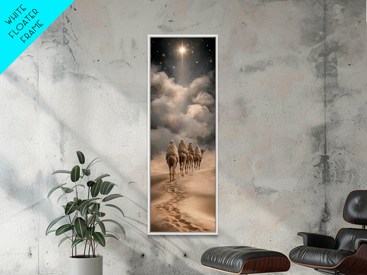 Desert Pilgrim Star | Framed Canvas Print | Christmas Art | Christian Art Canvas | Christian Wall Art | Tall Skinny Art Print | Christian C