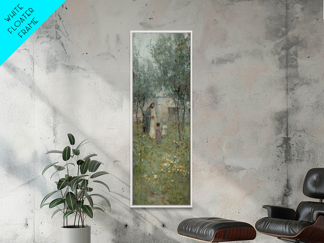 Garden of Peace – Framed Canvas Print | Narrow Art | Christian Art Print | Jesus Painting | Christian Decor | Subtle Christian Art