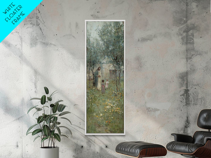 Garden of Peace – Framed Canvas Print | Narrow Art | Christian Art Print | Jesus Painting | Christian Decor | Subtle Christian Art