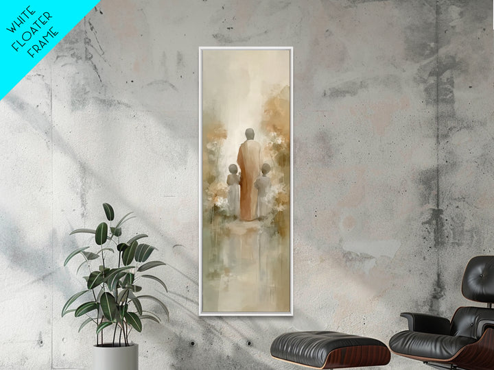 Garden Light Way – Framed Canvas Print – Tall Skinny Art Print – Christian Art Canvas – Jesus Painting – Modern Christian Art – Christian W