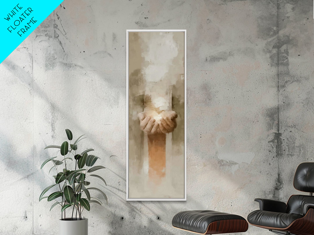 Gift Of Radiance – Framed Canvas Print – Tall Narrow Wall Art – Christian Art Canvas – Minimalist Christian Art – Christian Wall Art – Jesu