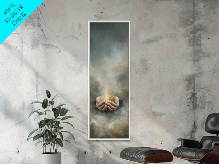Light Of Renewal – Framed Canvas Print – Skinny Art – Christian Art Canvas – Christian Wall Art – Moody Christian Art – Jesus Painting
