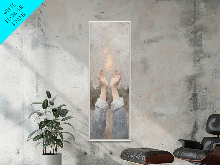 Hope In The Heavens – Framed Canvas Print – Tall Narrow Wall Art – Christian Art Print – Christian Wall Art – Jesus Painting – Christian De