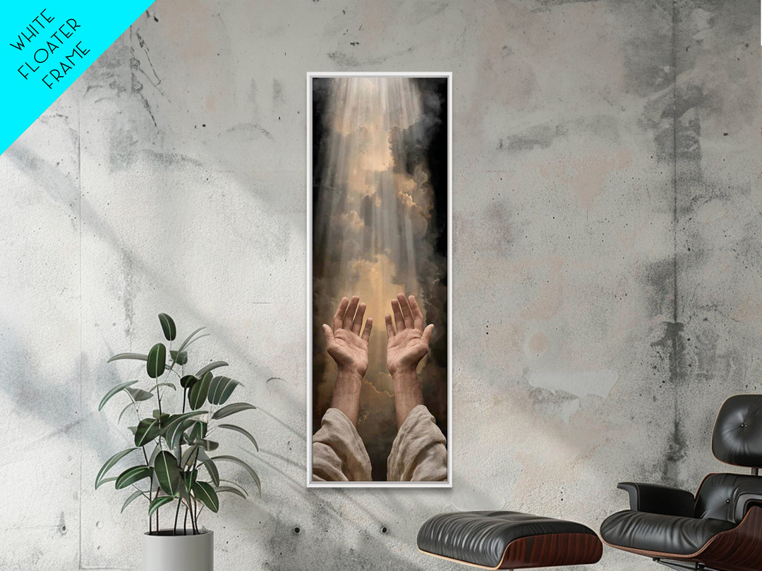 Ascension Glory – Framed Canvas Print – Skinny Art – Christian Wall Art – Christian Painting – Christian Art Gift – Christmas Art