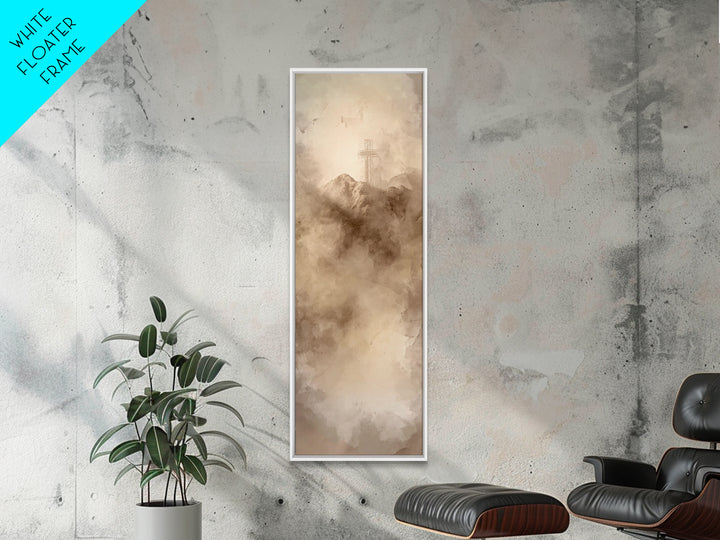 Beacon Of Salvation – Framed Canvas Print – Tall Skinny Art Print – Christian Wall Art – Christian Art – Christian Painting – Christmas Art