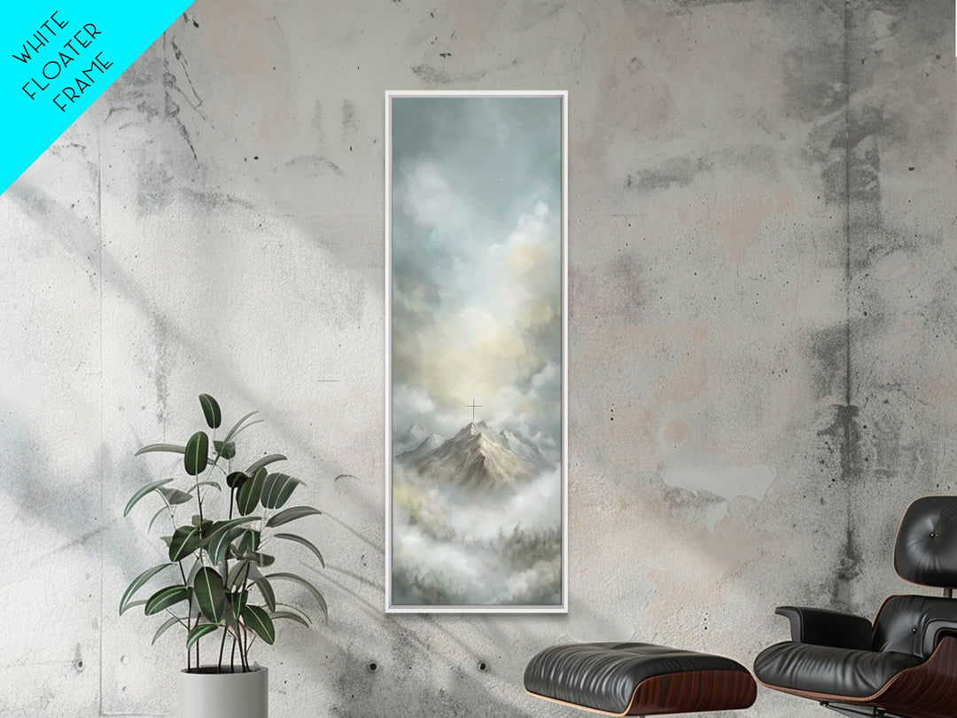 Faith On High – Framed Canvas Print – Tall Narrow Wall Art – Christian Art Canvas – Christian Painting – Christian Art Print – Christian Ch