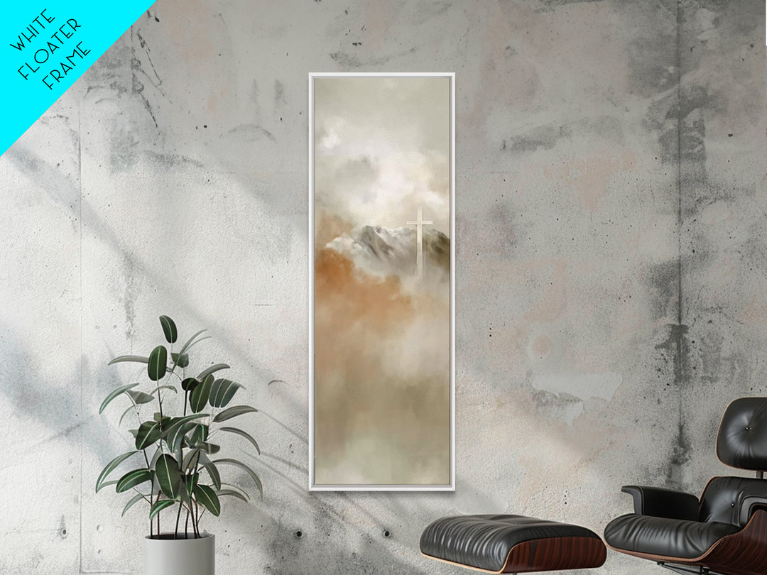 Heavenly Peaks Glory – Framed Canvas Print – Skinny Art – Christian Wall Art – Christian Art Gift – Christian Painting – Christmas Art