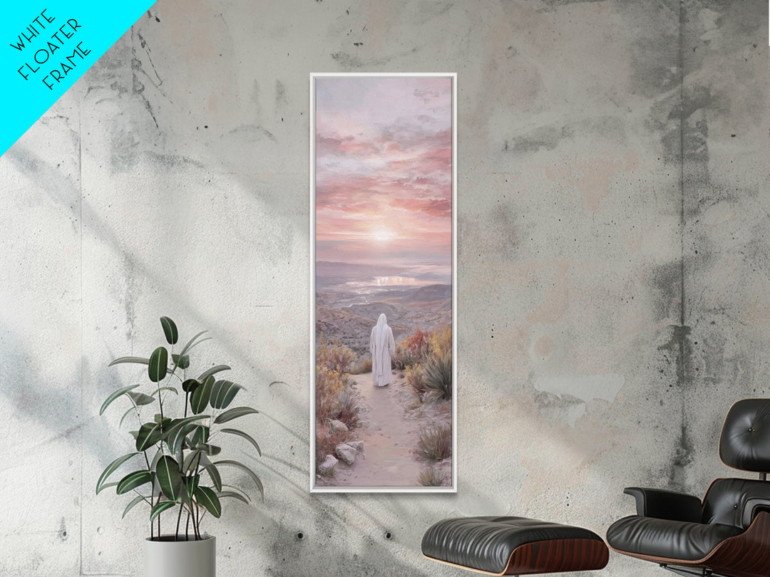 Valley Of Peace – Framed Canvas Print – Tall Narrow Wall Art – Christian Art – Christian Art Canvas – Jesus Painting – Christian Wall Art