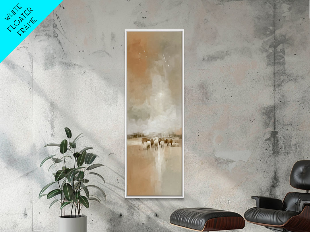 Celestial Promise - Framed Canvas Print - Christian Wall Art - Christian Art - Skinny Art - Christian Christmas Art - Jesus Painting - Chri